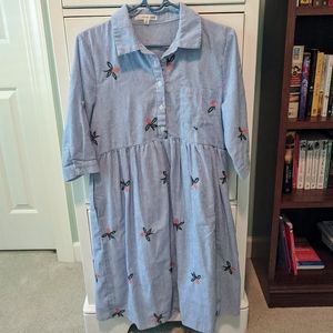 Collar button down floral dress